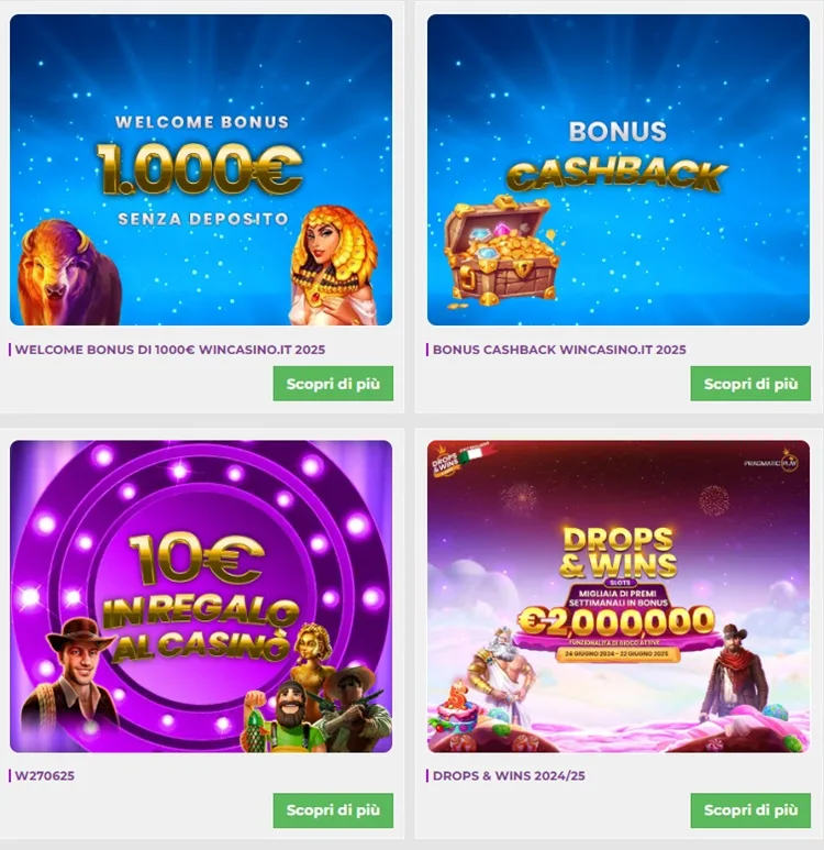 Bonus e Promozioni Win Casino